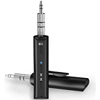 Receptor Bluetooth 5.0 Jack 3.5mm- AGPTEK Adaptador de Audio Inalámbrico con Micrófono- Soporte Llamada Manos Libres y…
